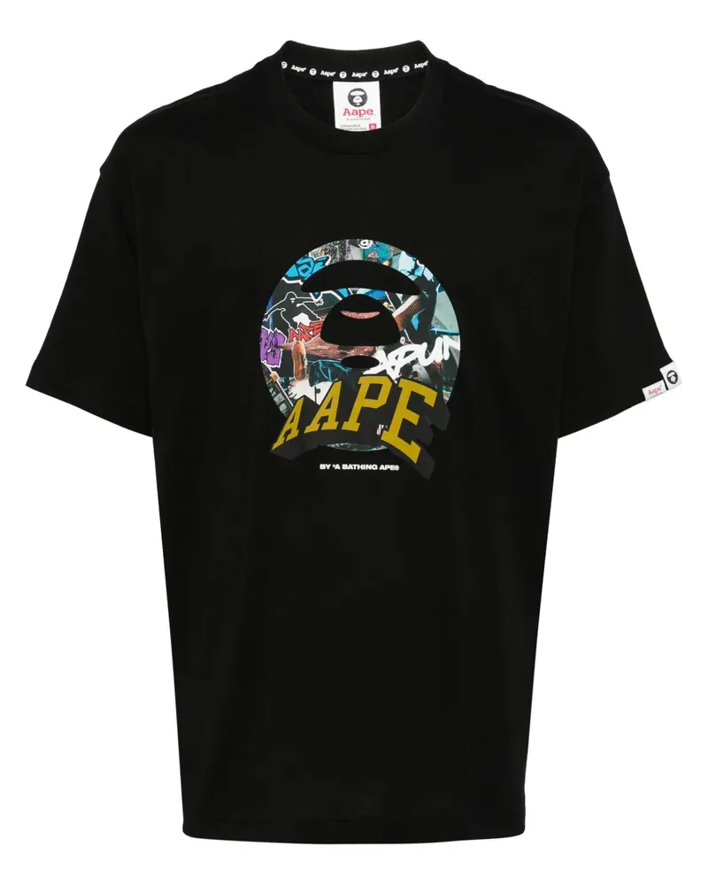 BAPE T-Shirt mit Logo-Print - Schwarz Schwarz