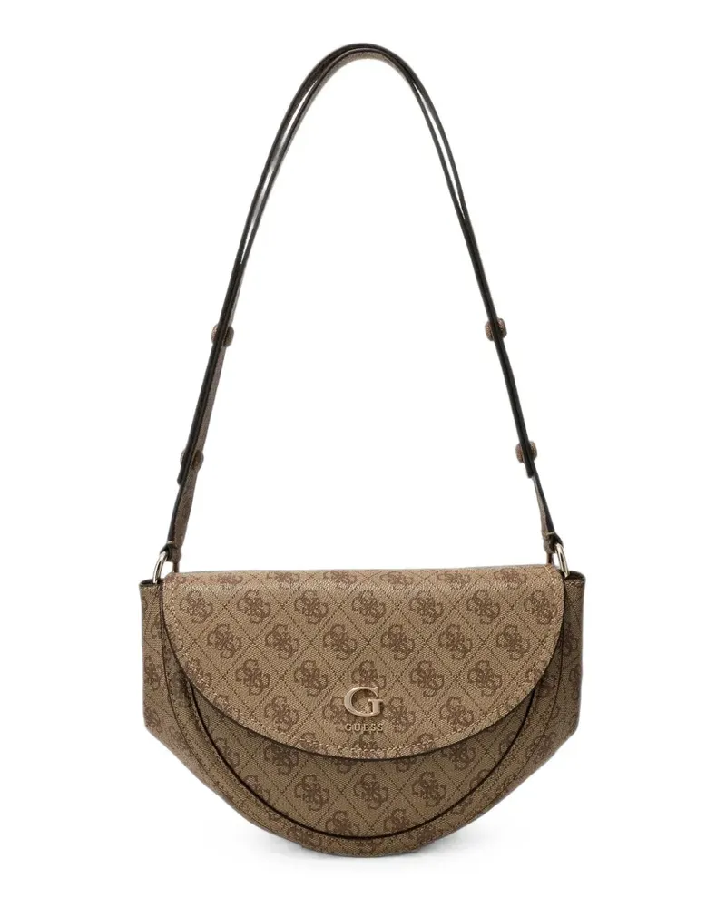 Guess Coleen Schultertasche mit Logo - Nude Nude