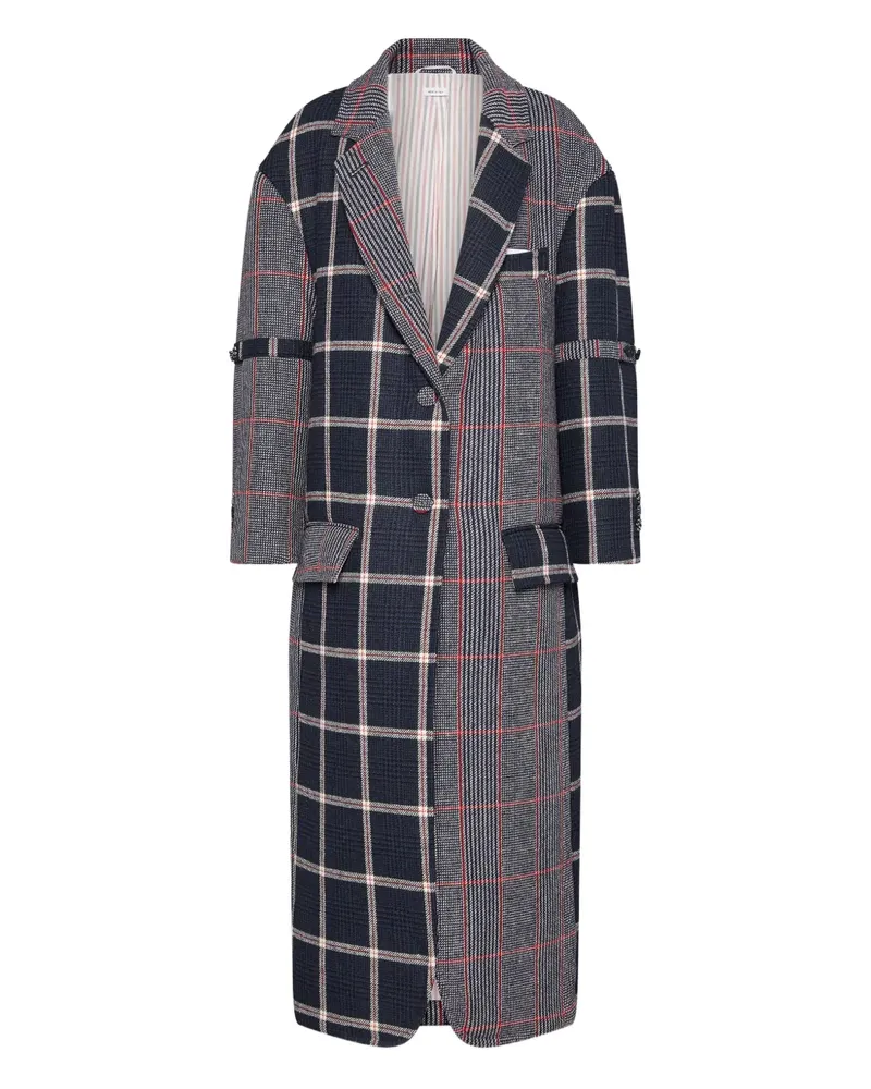 Thom Browne Mantel mit Prince-of-Wales-Karomuster - Blau Blau