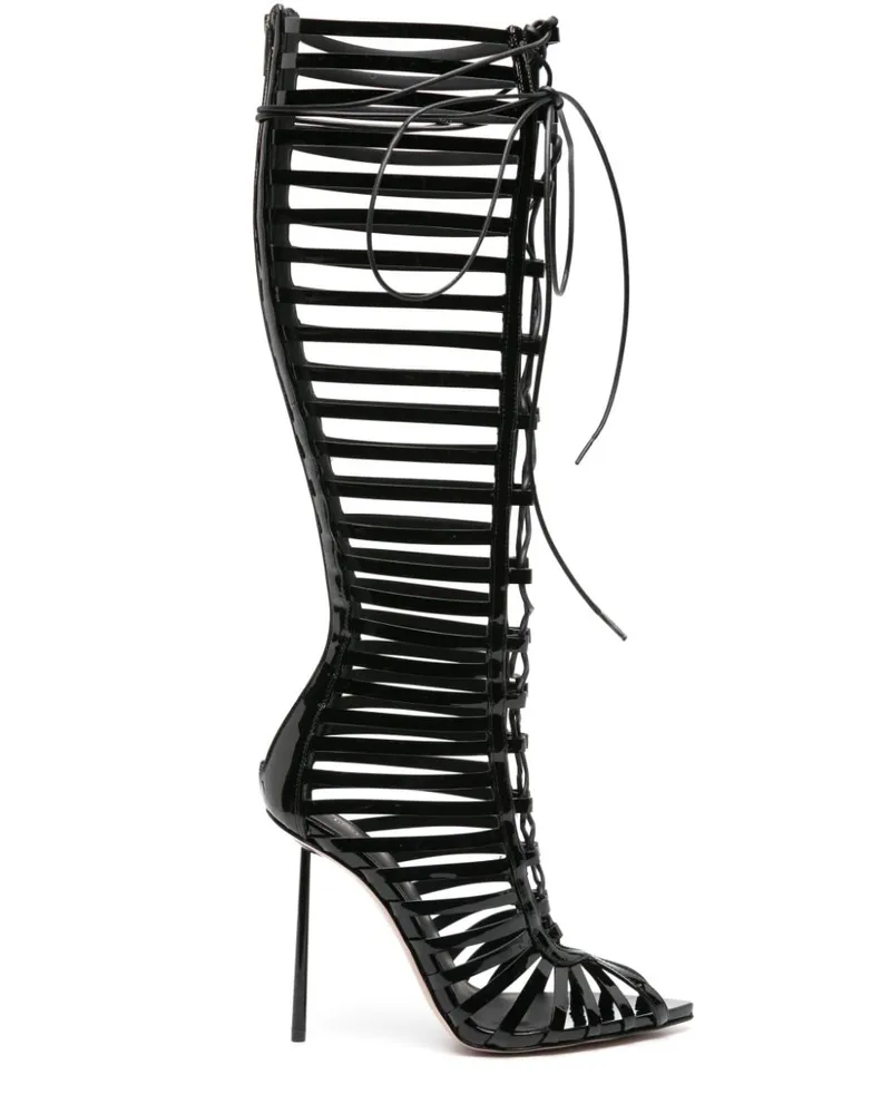 Le Silla Kniehohe Cage Stiefel 120mm - Schwarz Schwarz