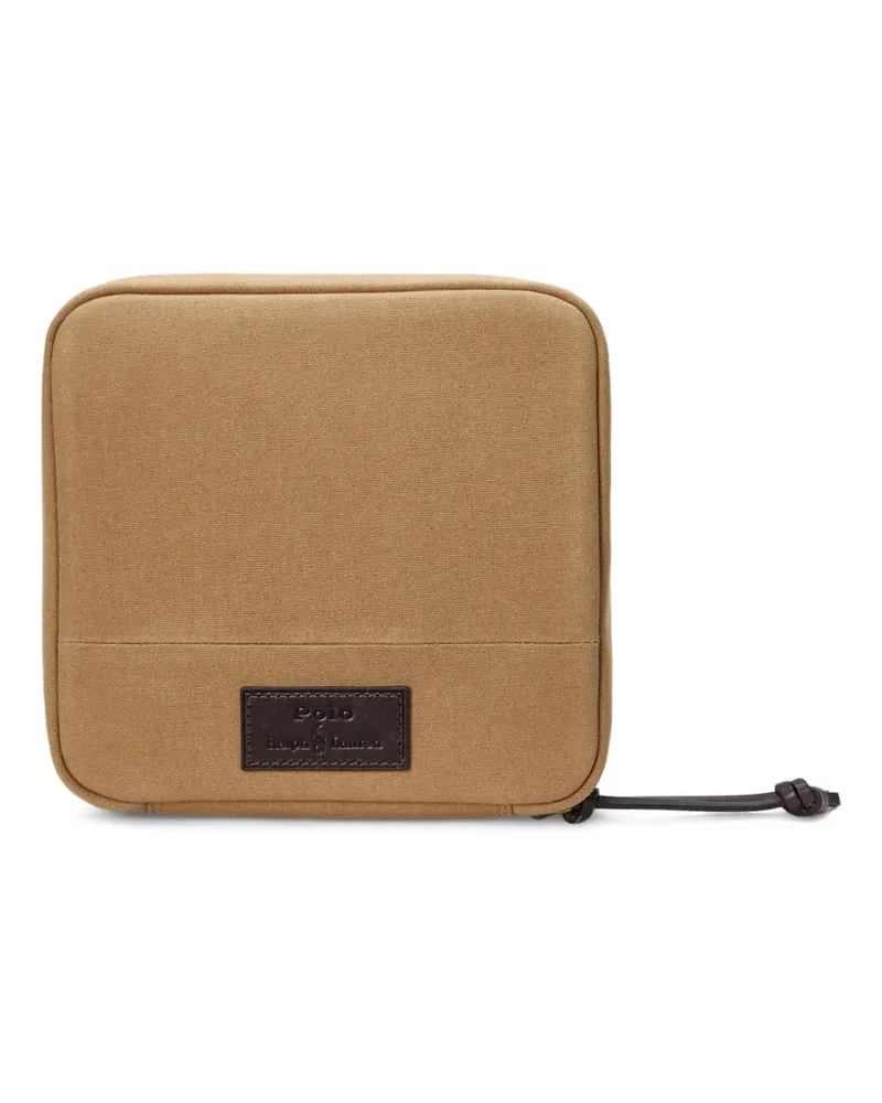 Ralph Lauren logo-patch clutch bag - Nude Nude