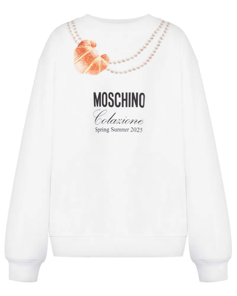 Moschino Sweatshirt mit Croissant-Print - Weiß Weiß