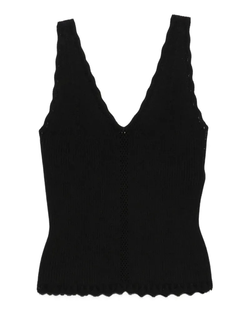 Twin-Set scalloped-edge top - Schwarz Schwarz