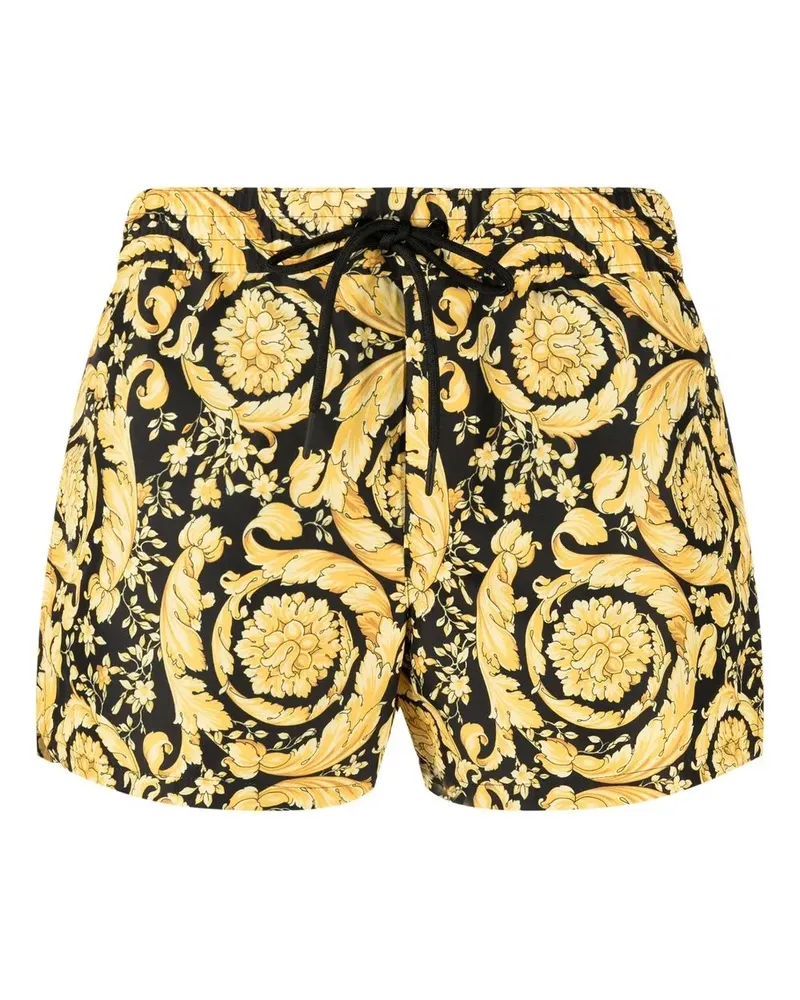 Versace Badeshorts mit Barock-Print - Schwarz Schwarz