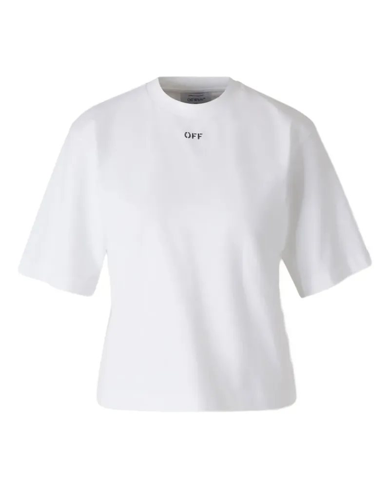 OFF-WHITE T-Shirt mit Blumen-Logo - Weiß Weiß