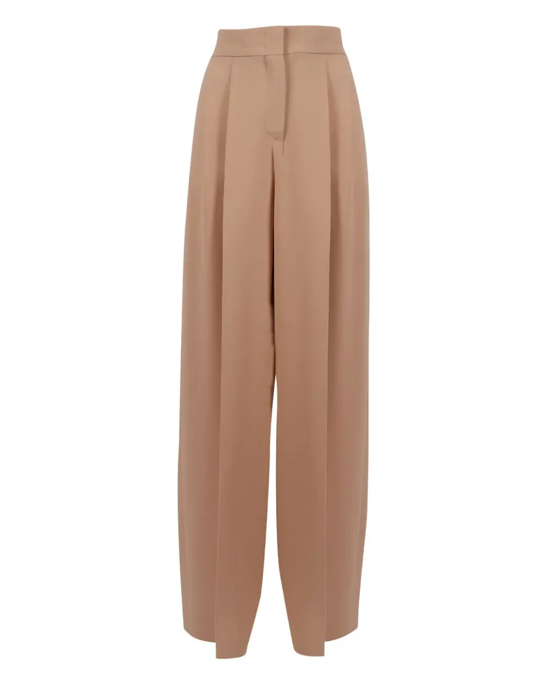 Alberta Ferretti Wide-Leg-Hose mit Bundfalten - Nude Nude