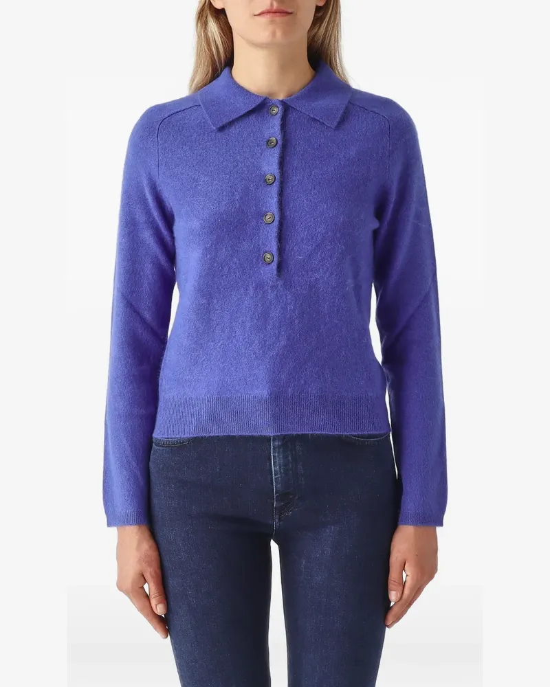 Max Mara Cellula button-placket polo sweater - Blau Blau