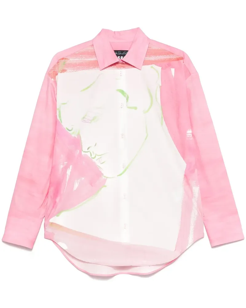 MSGM x Luke Edward Hall Hemd mit Illustrations-Print - Rosa Rosa