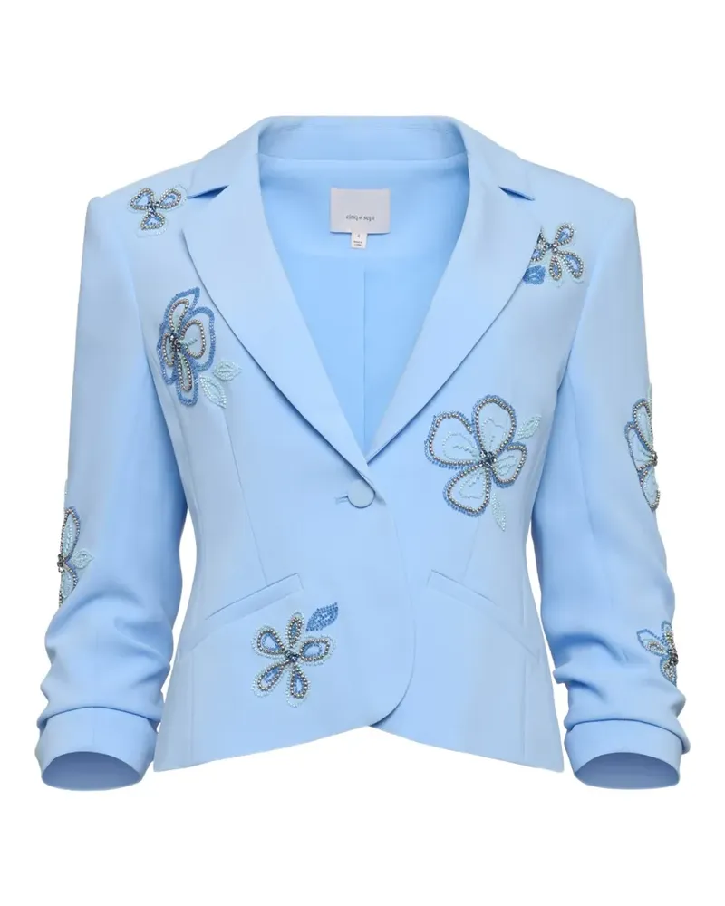 Cinq à Sept Le Petit Khloe beaded-flowers jacket - Blau Blau