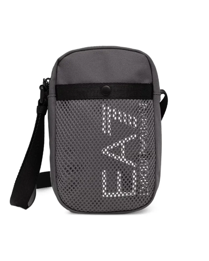 EA7 logo-print mesh-panel belt bag - Grau Grau