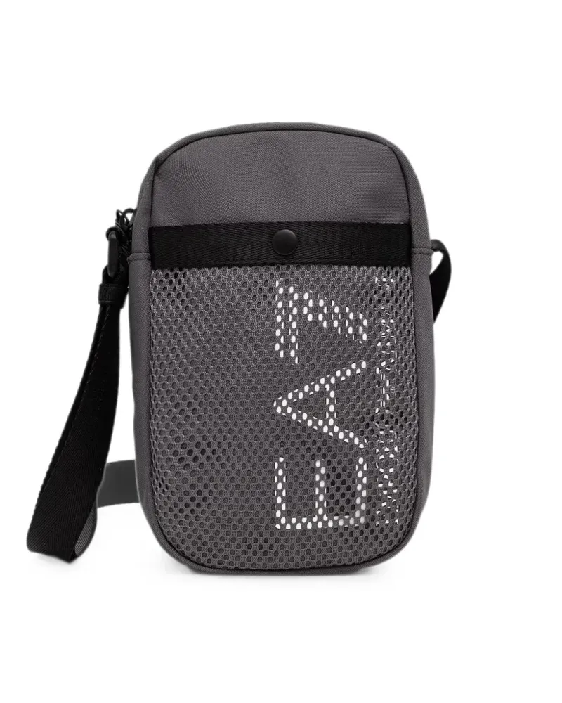 EA7 logo-print mesh-panel belt bag - Grau Grau