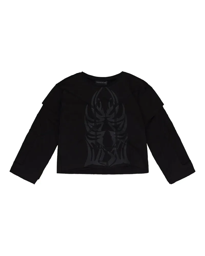 WHO DECIDES WAR Winged Langarmshirt - Schwarz Schwarz