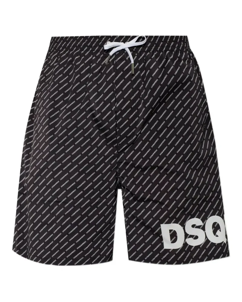 Dsquared2 monogram-print logo-print swim shorts - Schwarz Schwarz