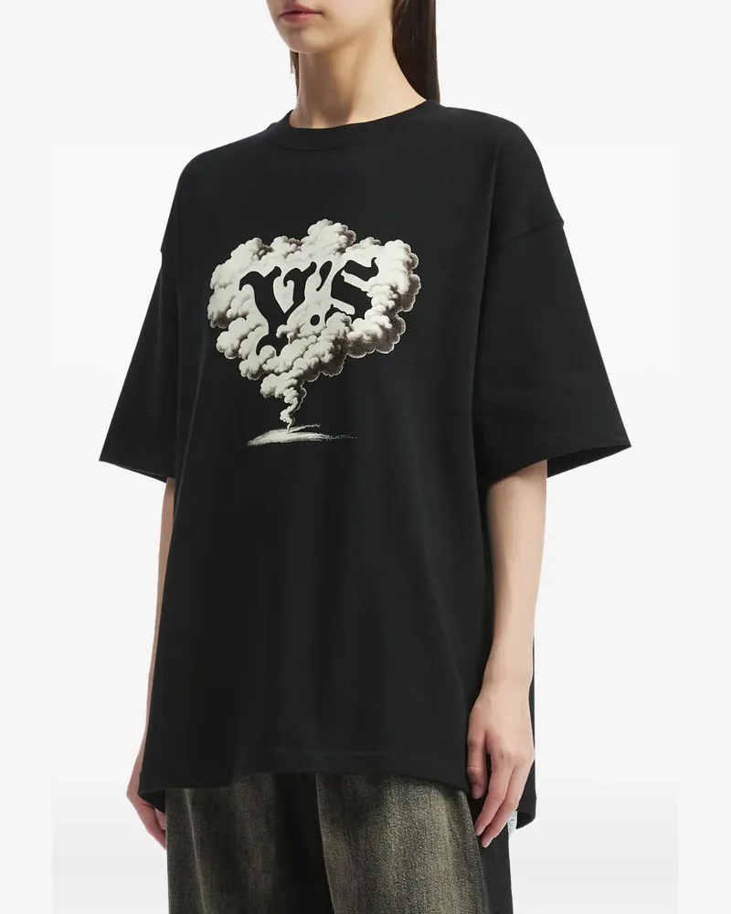 Yohji Yamamoto T-Shirt mit grafischem Print - Schwarz Schwarz