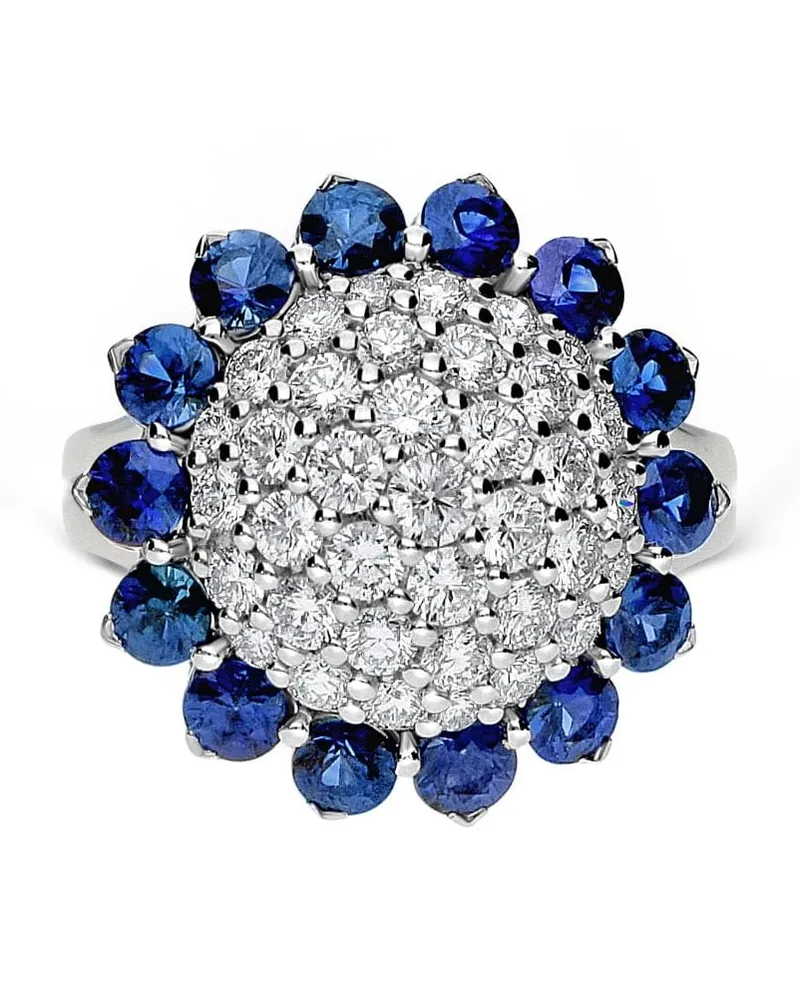 LEO PIZZO 18kt Weißgoldring mit Schmucksteinen - Silber Silber