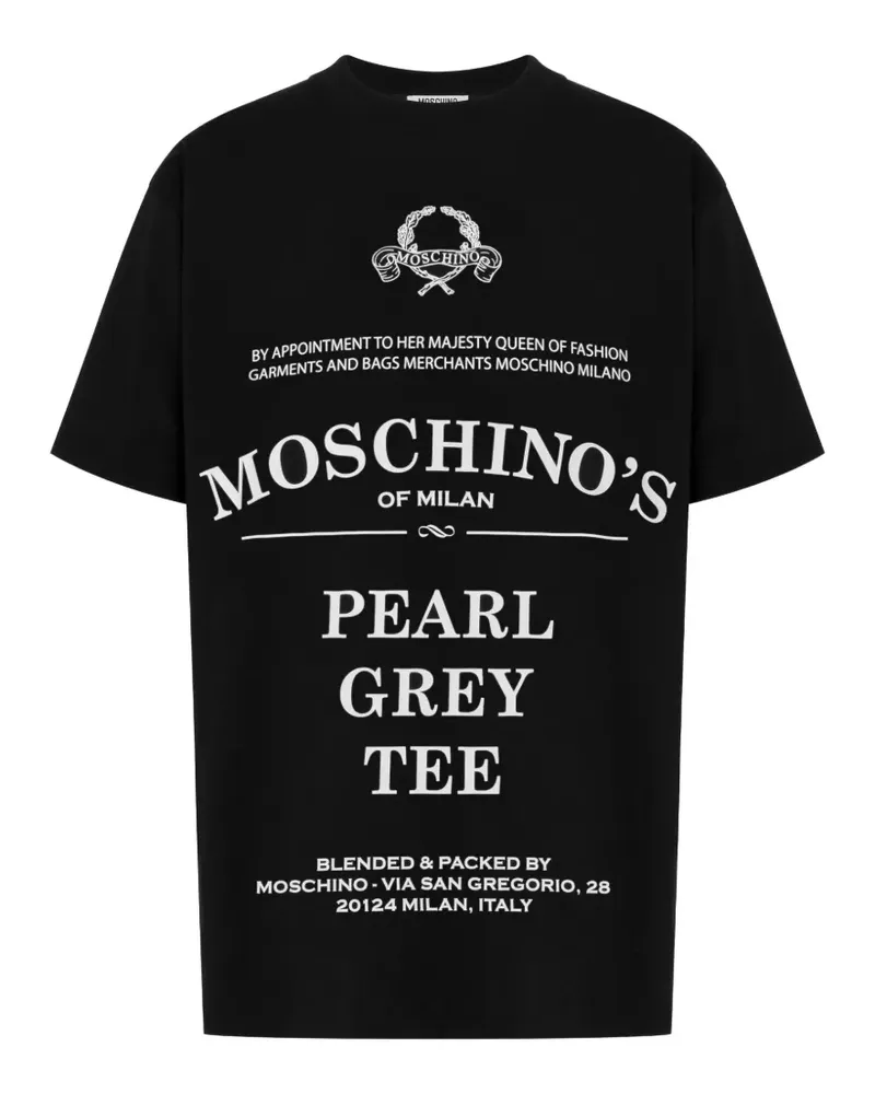 Moschino T-Shirt mit Text-Print - Schwarz Schwarz
