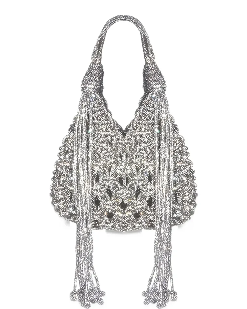 HIBOURAMA mini Vannifique Pendant crystal-embellished shoulder bag - Silber Silber