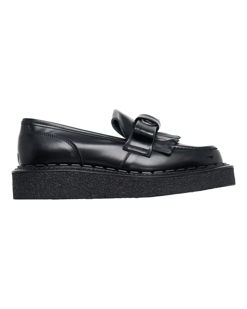 Comme des Garçons bow-detail fringed loafers - Schwarz Schwarz