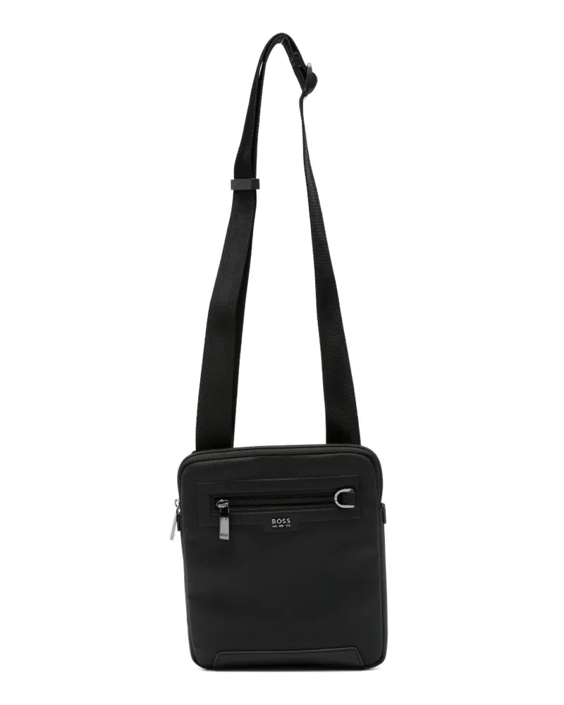 HUGO BOSS logo-plaque messenger bag - Schwarz Schwarz