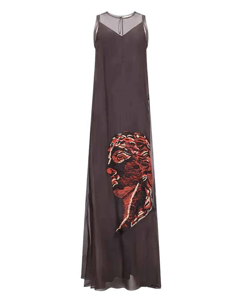 Fendi Besticktes Maxikleid - Braun Braun