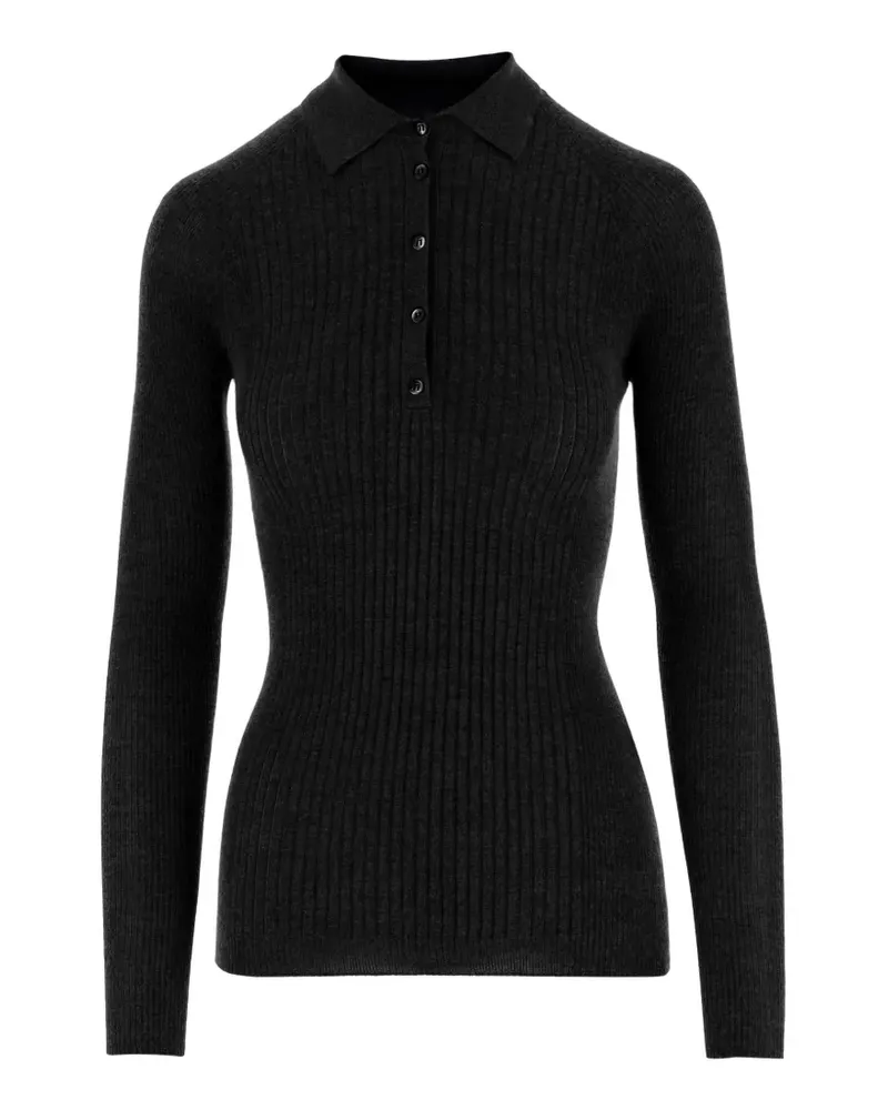 Sa Su Phi Poloshirt aus geripptem Strick - Grau Grau