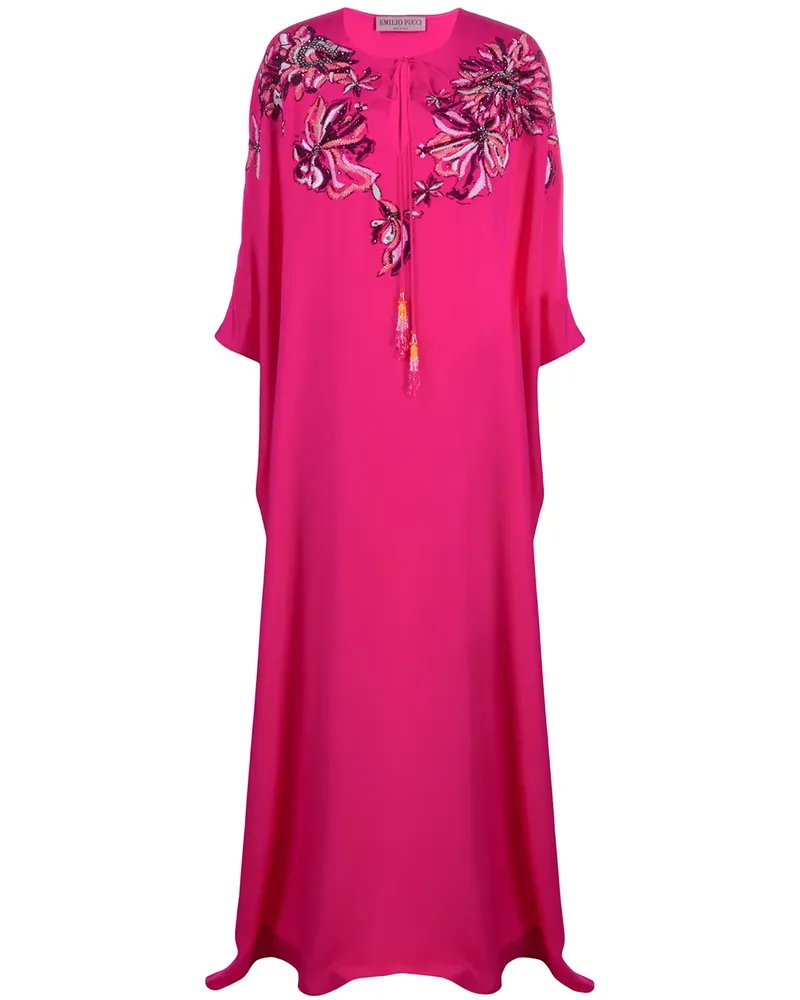 Emilio Pucci Langer Kaftan mit Perlen - Rosa Rosa