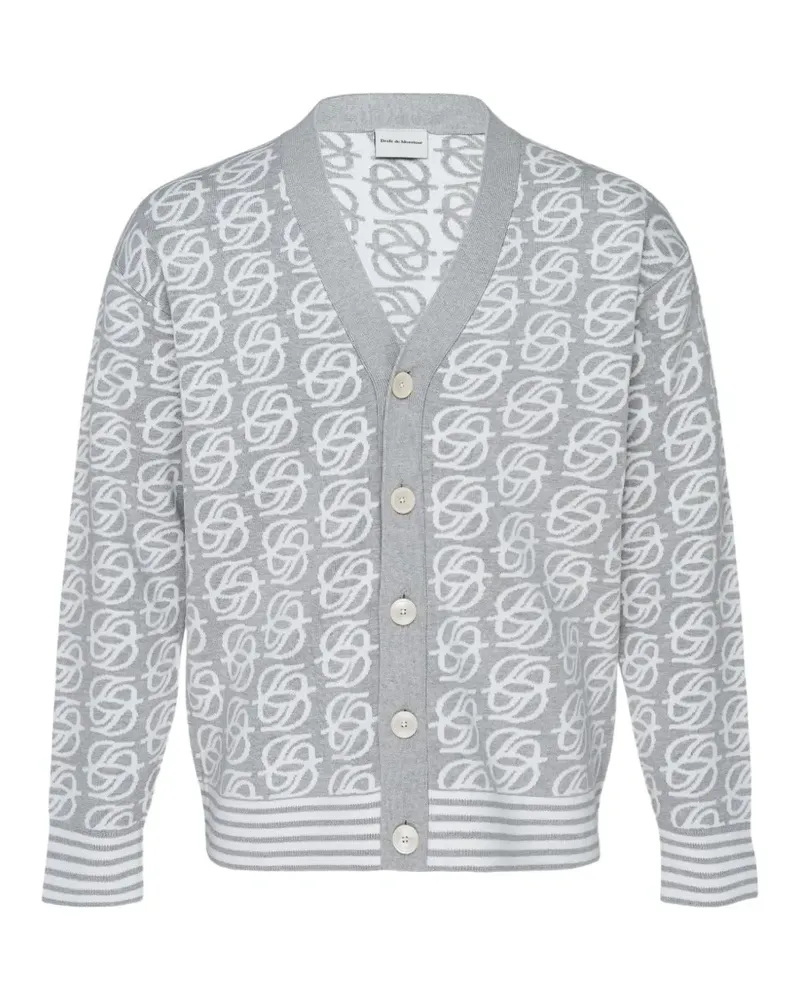 Drôle de Monsieur D Mirror Cardigan mit Monogramm - Grau Grau
