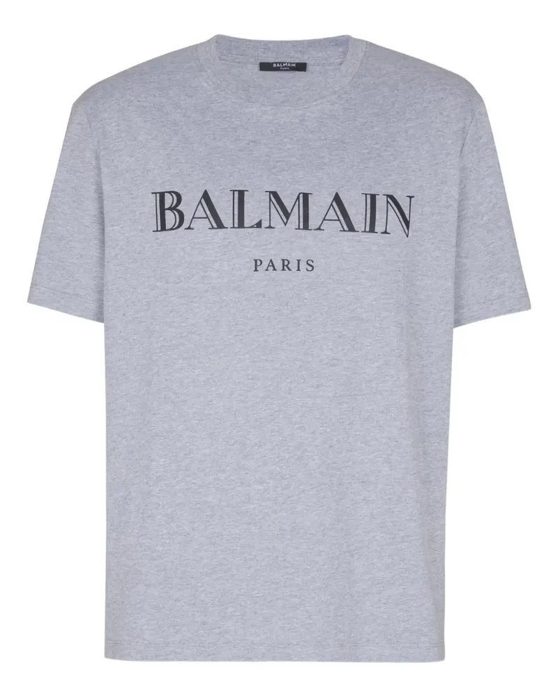 Balmain T-Shirt mit Logo-Print - Grau Grau