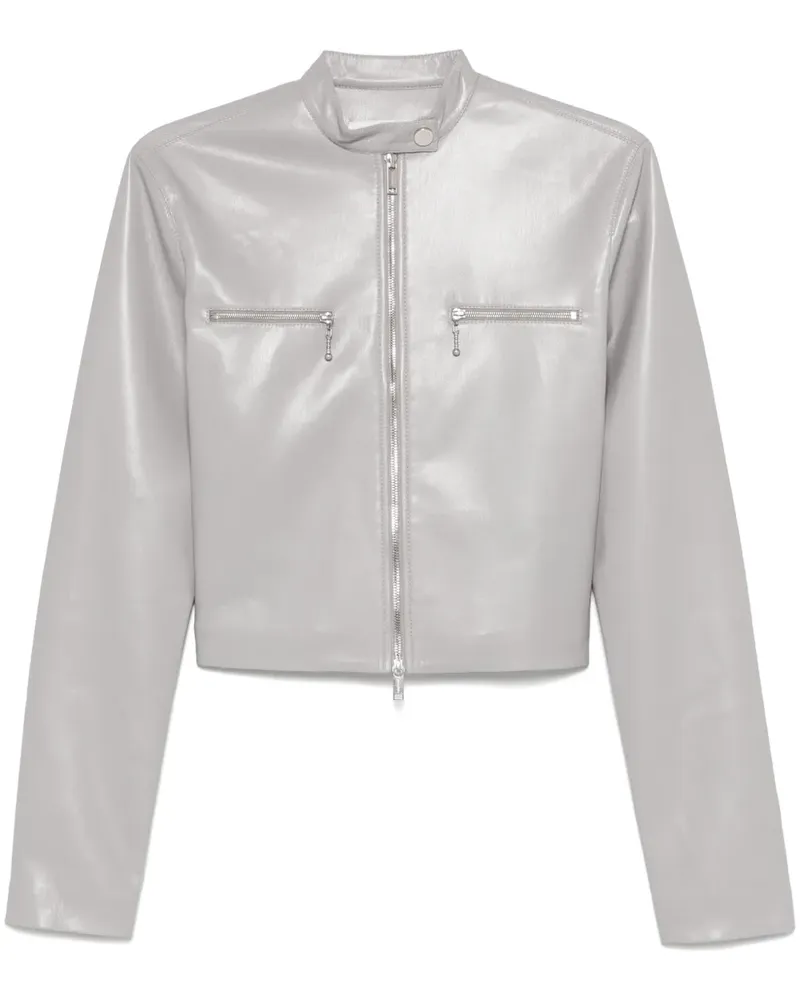 Nanushka Cropped-Jacke mit Reißverschluss - Grau Grau