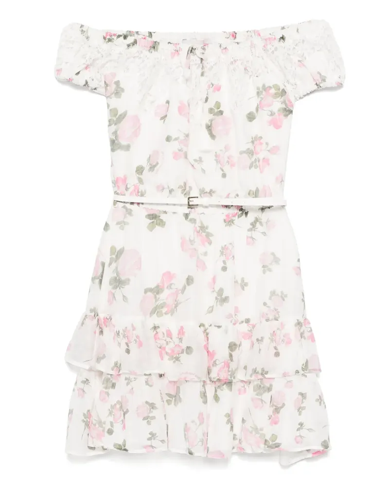 Ermanno Scervino Kleid mit Blumen-Print - Weiß Weiß