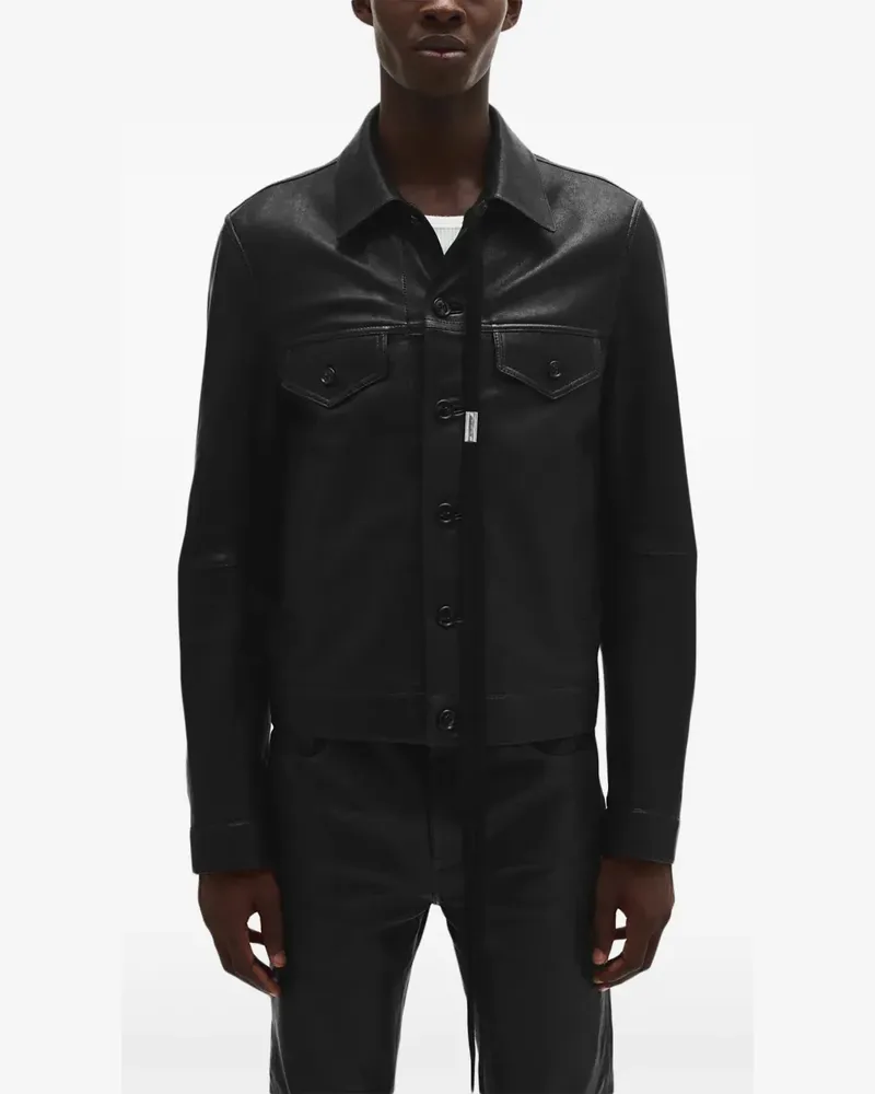 Ann Demeulemeester Ebbe Lederjacke - Schwarz Schwarz