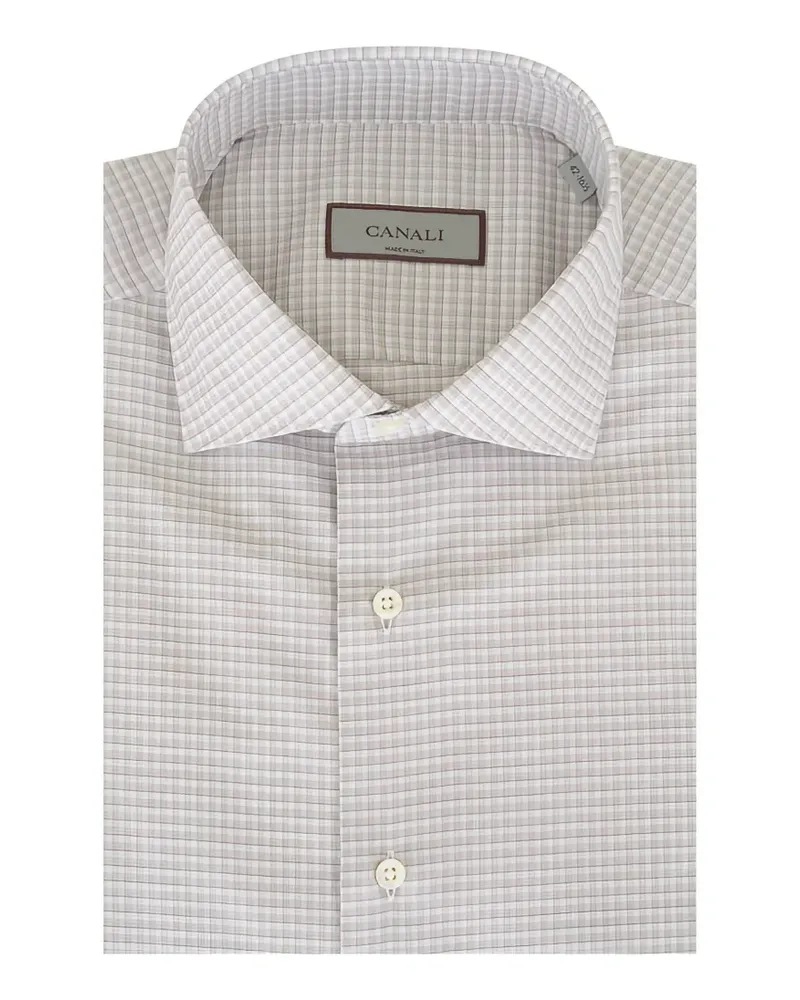 Canali Kariertes Hemd - Nude Nude