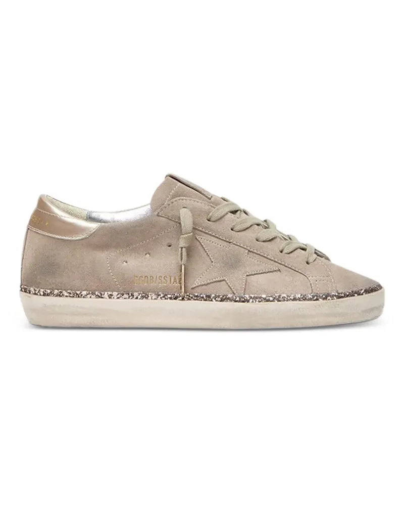 Golden Goose Super-Star Sneakers mit Glitter-Stern - Nude Nude
