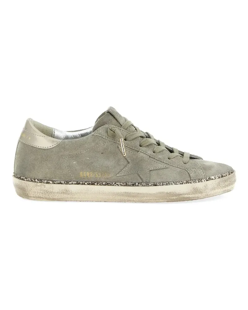 Golden Goose Super-Star Sneakers mit Glitter-Stern - Grün Grün