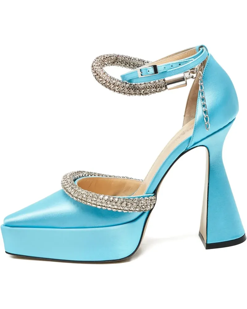 Mach & Mach Kimberly Plateau-Pumps mit Kristallen 130mm - Blau Blau