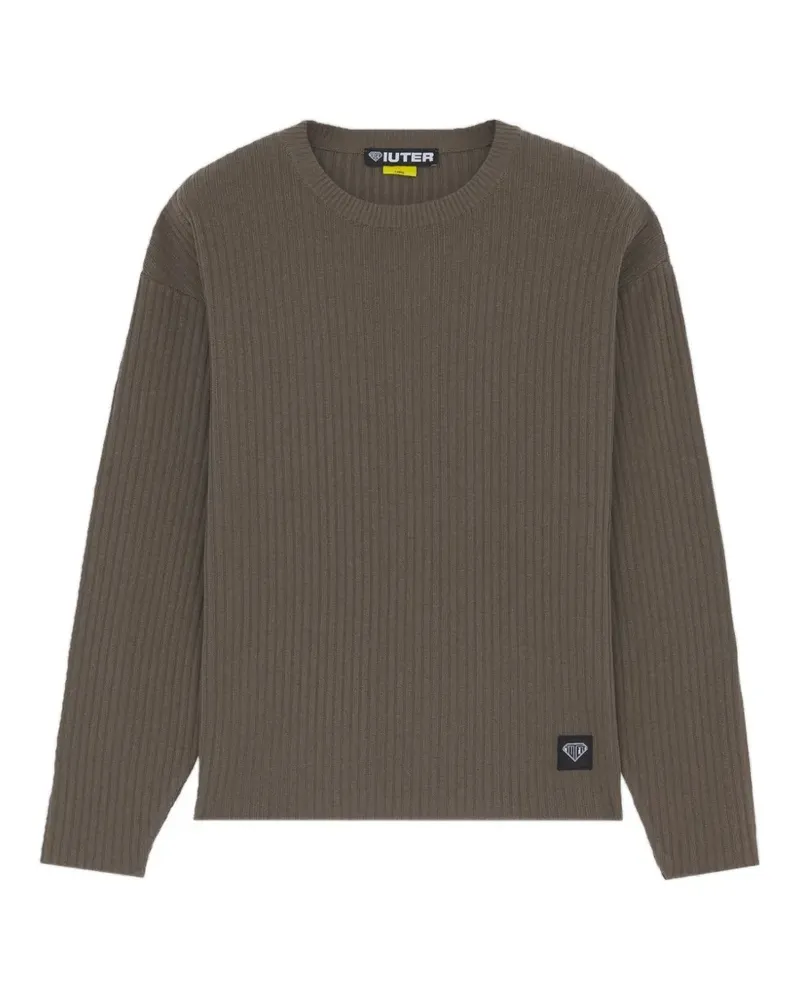 Iuter Gerippter Pullover mit Logo-Patch - Braun Braun