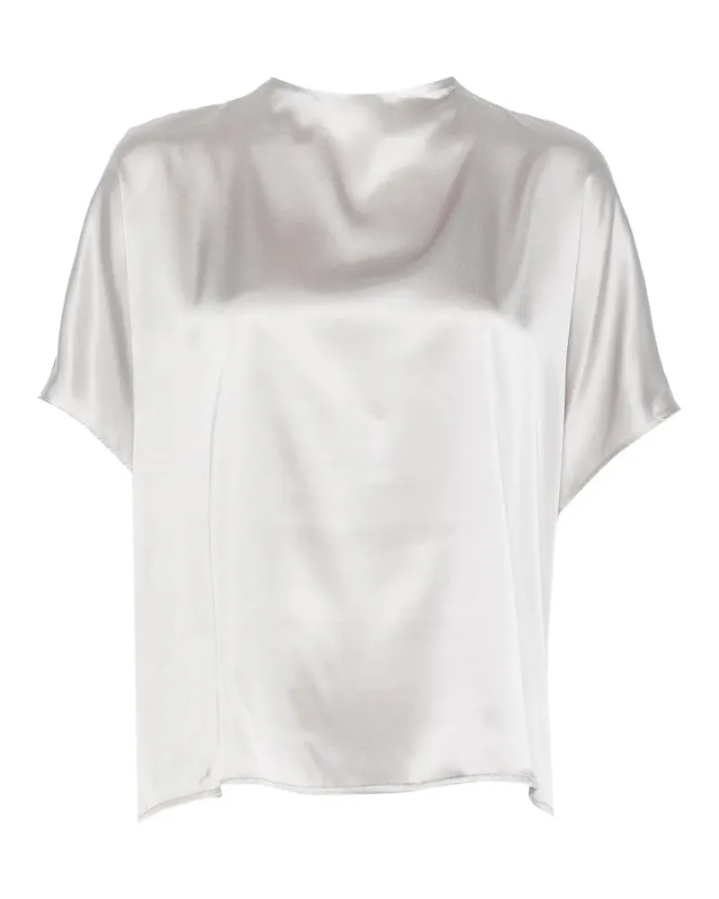 SOLOTRE satin-finish short-sleeve top - Grau Grau