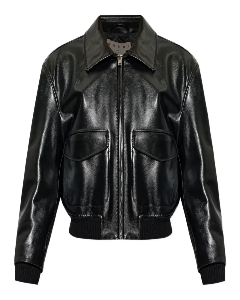 Marni leather jacket - Schwarz Schwarz