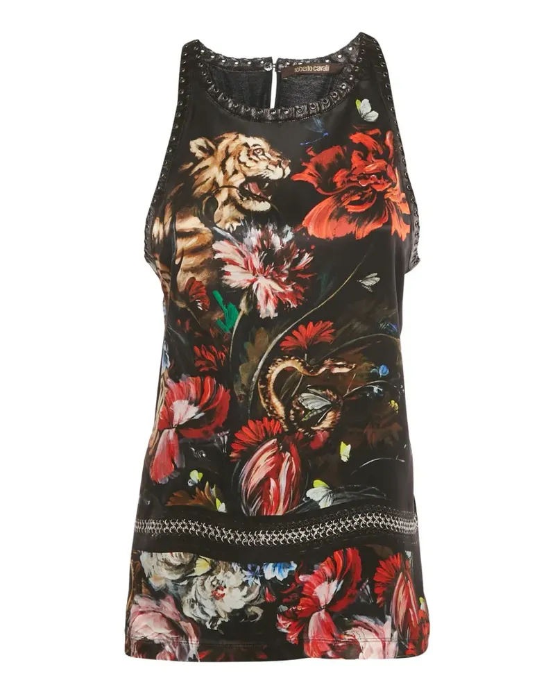 Roberto Cavalli floral-print top - Schwarz Schwarz