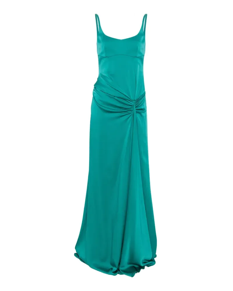 Alexander McQueen gathered-detail sleeveless maxi dress - Grün Grün