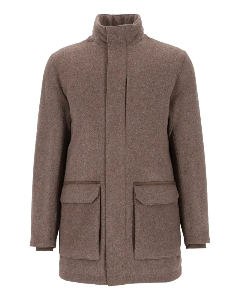 Corneliani high-neck single-breasted coat - Nude Nude