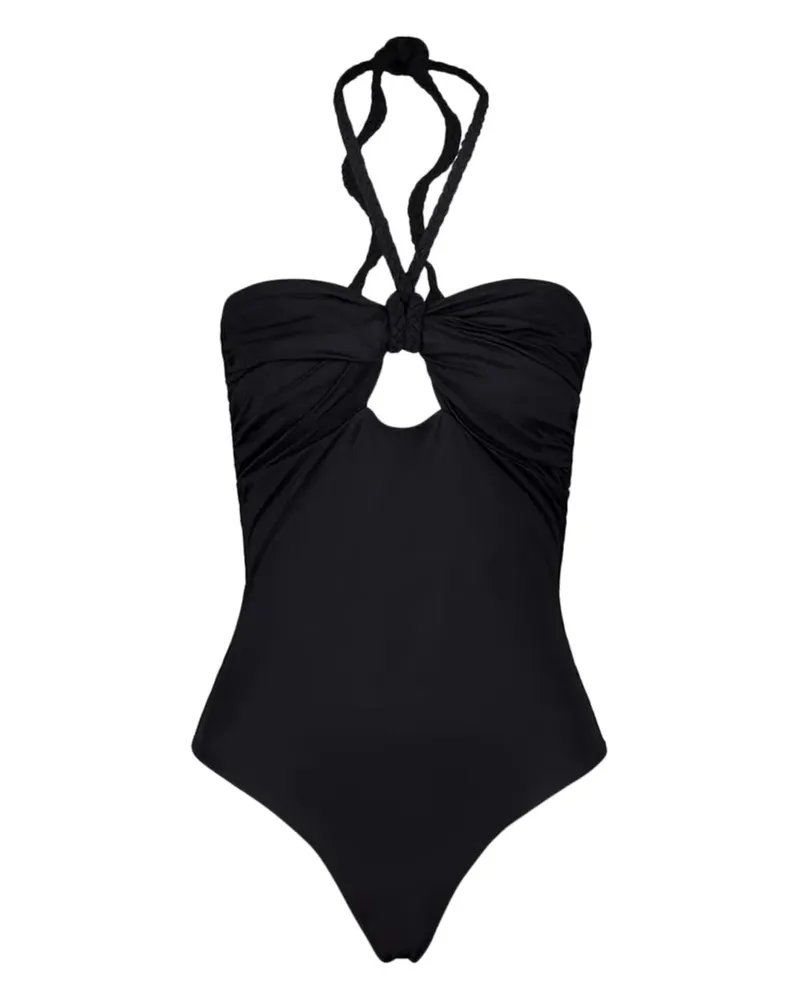 Johanna Ortiz Neckholder-Badeanzug mit geflochtenem Riemen - Schwarz Schwarz