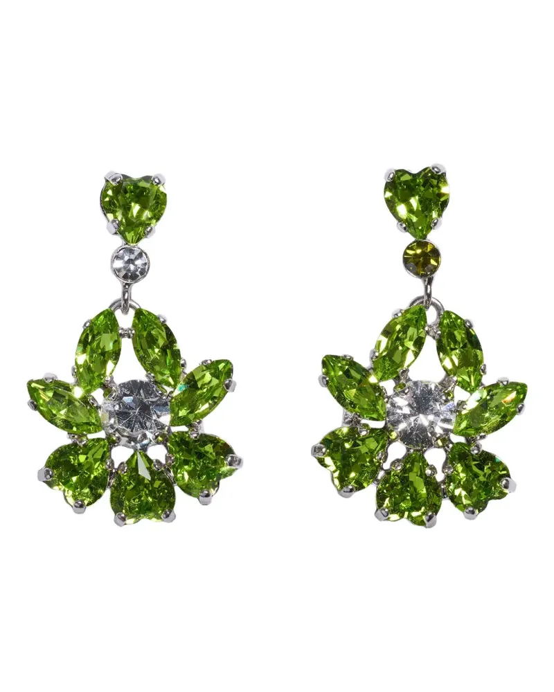 Simone Rocha Heartbloom crystal drop earrings - Silber Silber