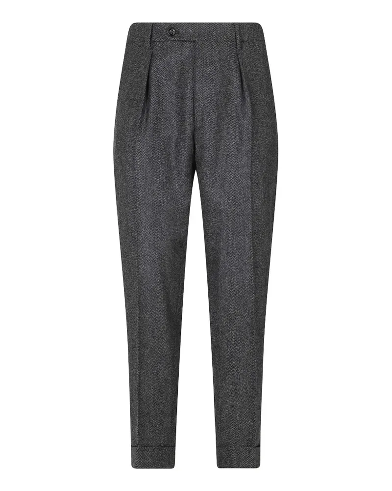Berwich Chiaia herringbone-pattern trousers - Grau Grau