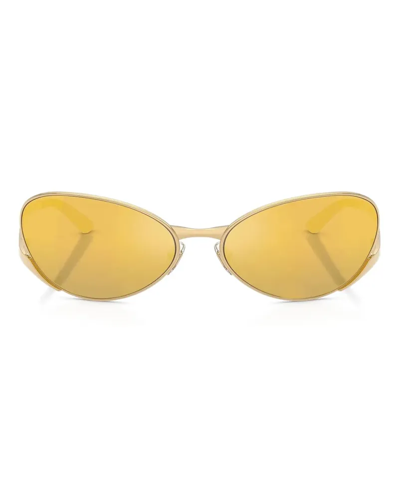 Versace Sonnenbrille mit ovalem Gestell - Gelb Gelb