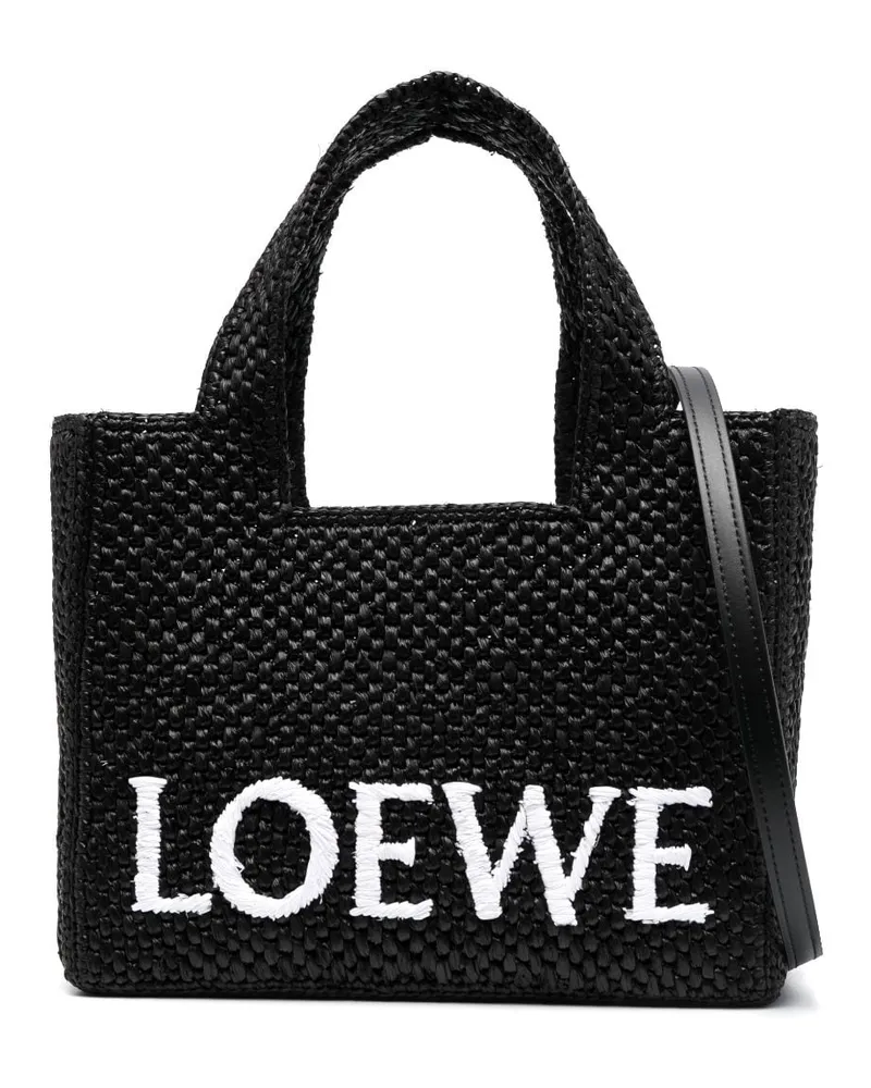 Loewe Shopper aus Bast - Schwarz Schwarz