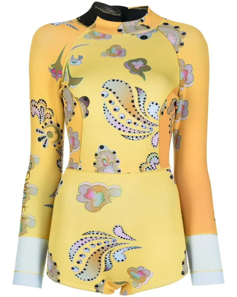 Cynthia Rowley Wetsuit mit Print - Gelb Gelb