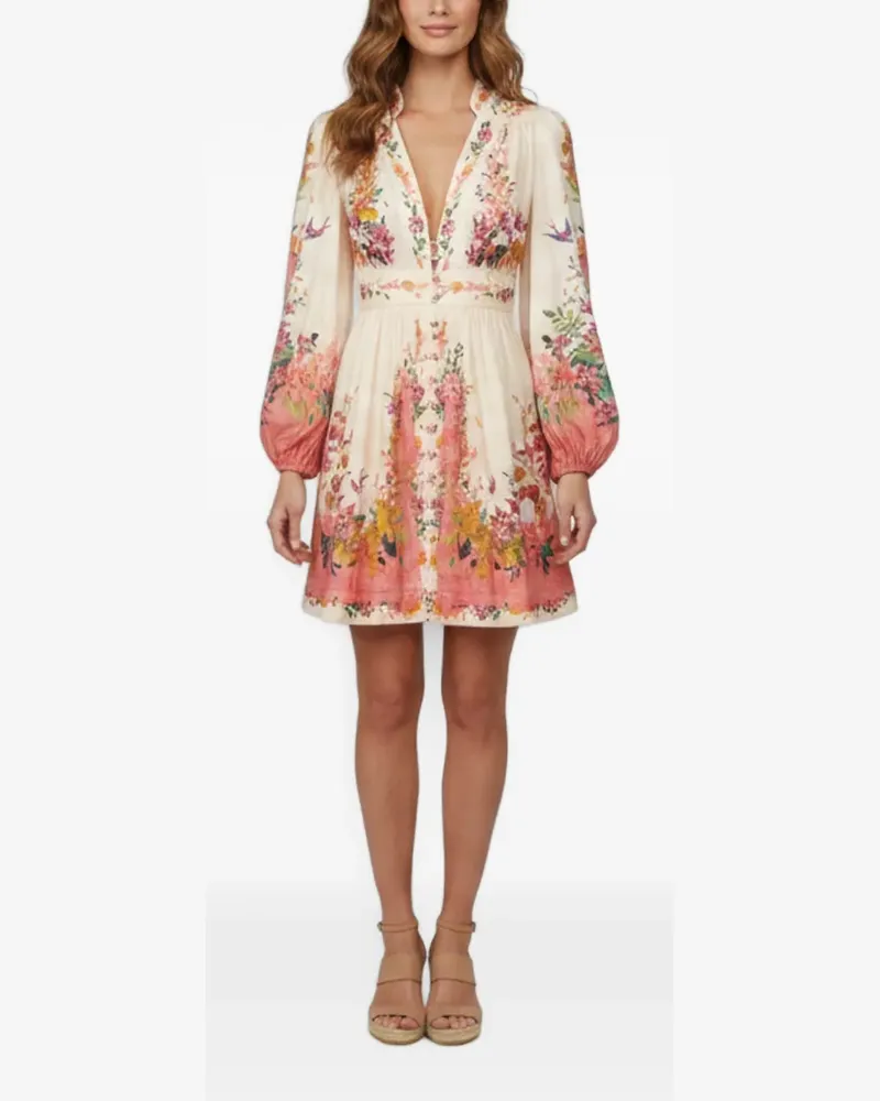 Zimmermann Midikleid mit Blumenprint - Nude Nude
