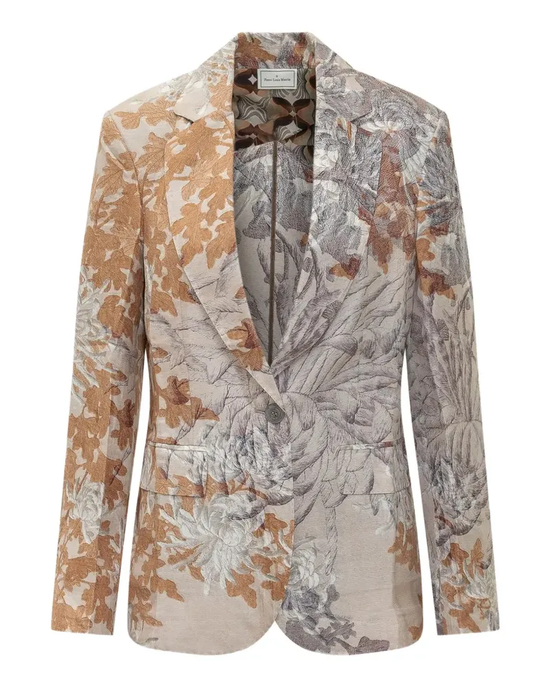 Pierre-Louis Mascia floral-print silk jacket - Nude Nude