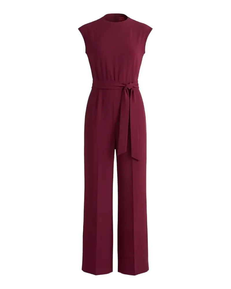 HUGO BOSS Jumpsuit aus Krepp mit Gürtel - Rot Rot
